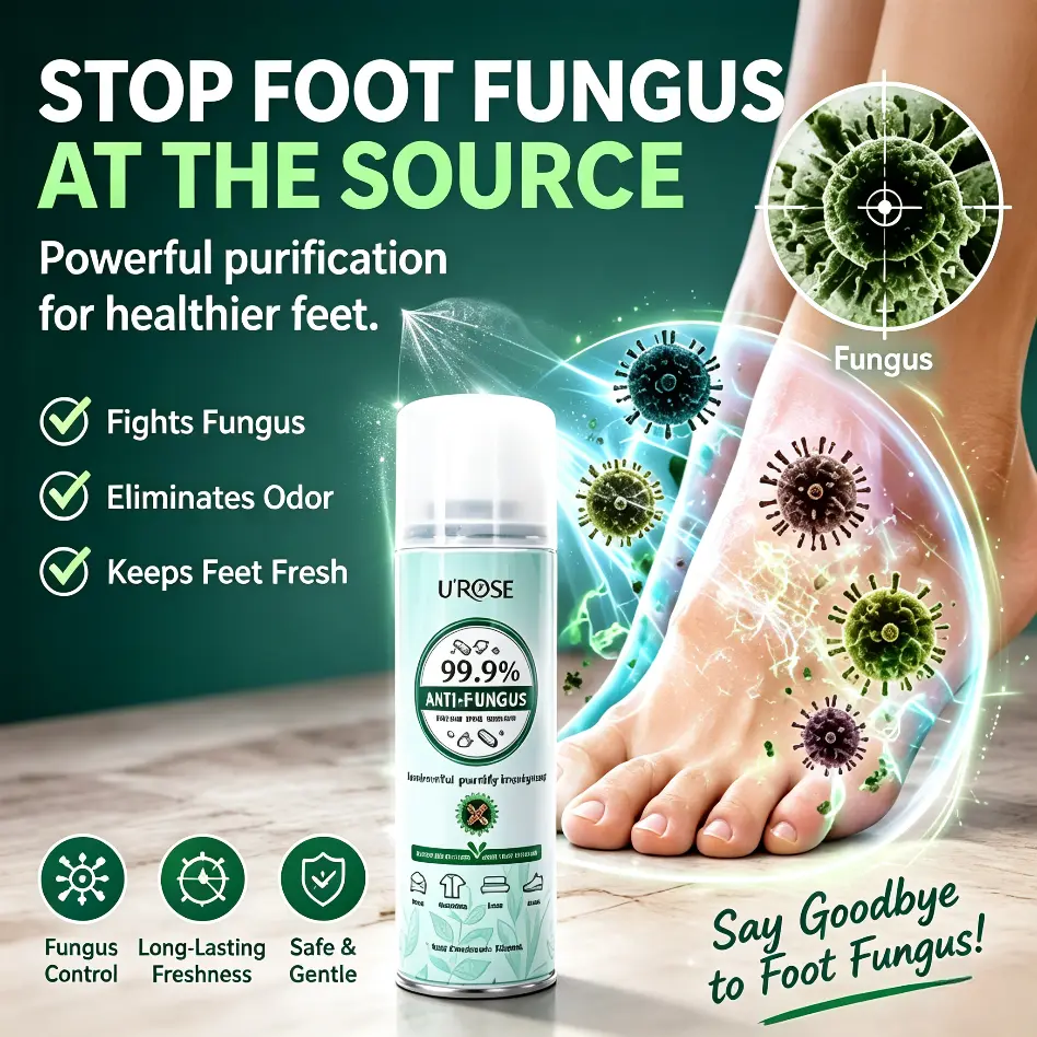 yy[UROSE] 100% powerful mite-removal disinfectant spray, no need to rinse, disinfects shoes and shoe cabinets, helps get rid of shoe odors and various bacteria, a must-have spray for disinfecting germs