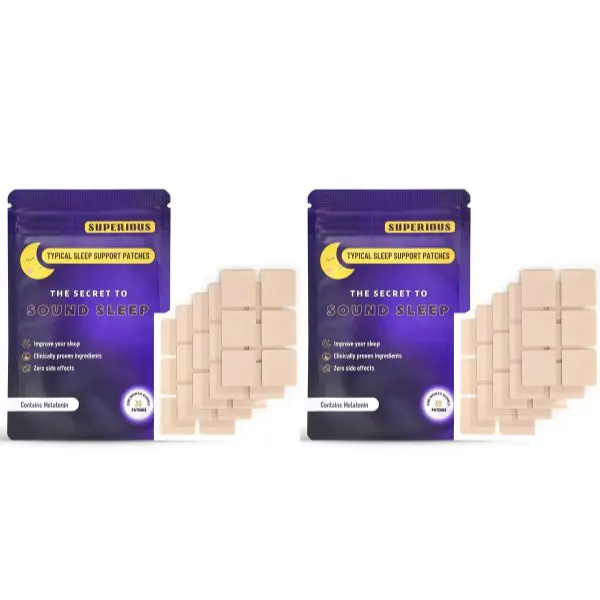Superious Melatonin Sleep Patches Pack of 2 (30 Each, 60 Total) | Natural Sleep Aid Patches for Men & Women | Relaxation Stickers for Deep Sleep, Stress Relief & Better Night’s Rest