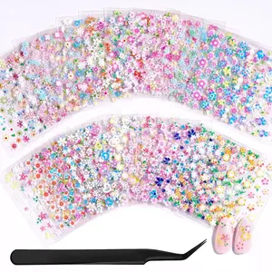 Beetles Nail Art Stickers - 3D Flower Nail Stickers Heart Nails Design Supplies DIY Decals for Decoration Nails Art for Women Girls #Summervibes