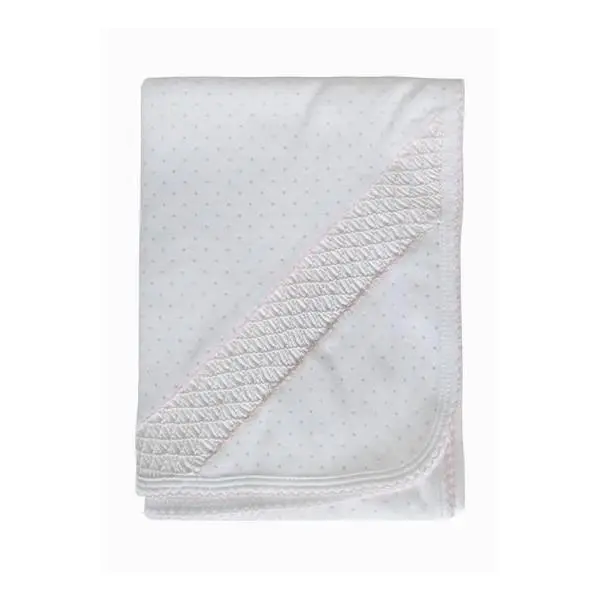 Pink Swiss Dot Velour Blanket
