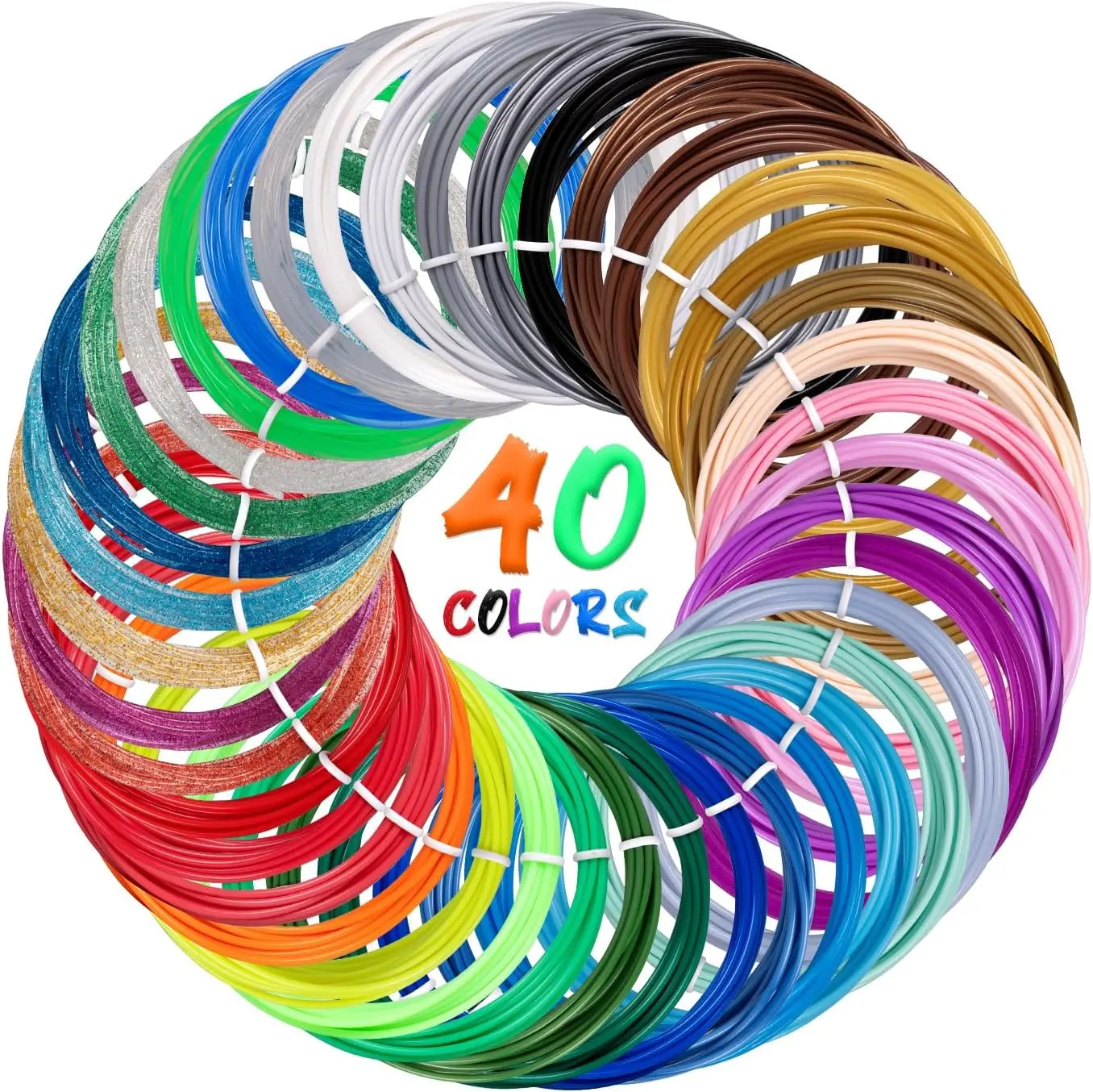 30 Color 3D Pen PLA Filament 492 Feet 1.75mm Refills Kids Safe for Pens High-Quality Material, Vibrant, Artistic
