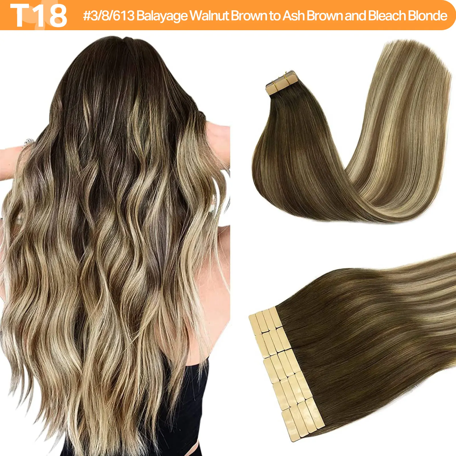 #(T3/8)P(T3/613) Walnut Brown and Bleach blonde