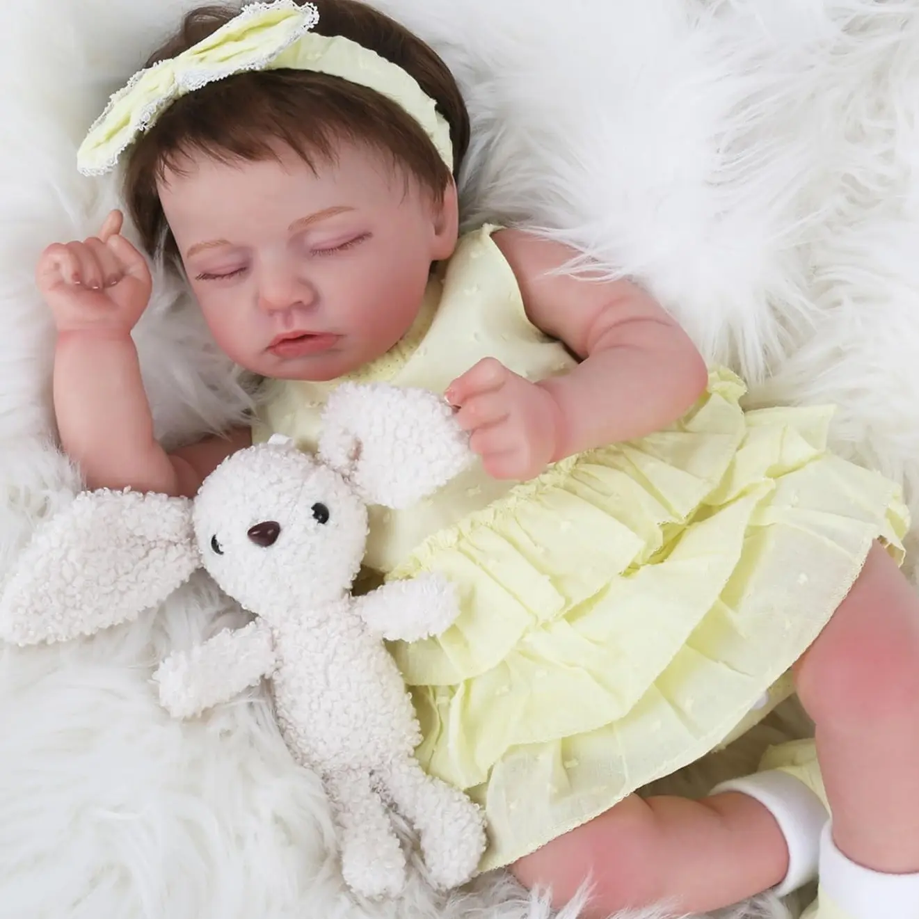 【WOOROY】 Realistic Baby Doll Clearance - Excellent Gift for Christmas Gift and New Year, 20" Sleeping Lifelike Newborn Reborn Doll Doris, Cloth Body, Gift Ideas for Kids Age 3+