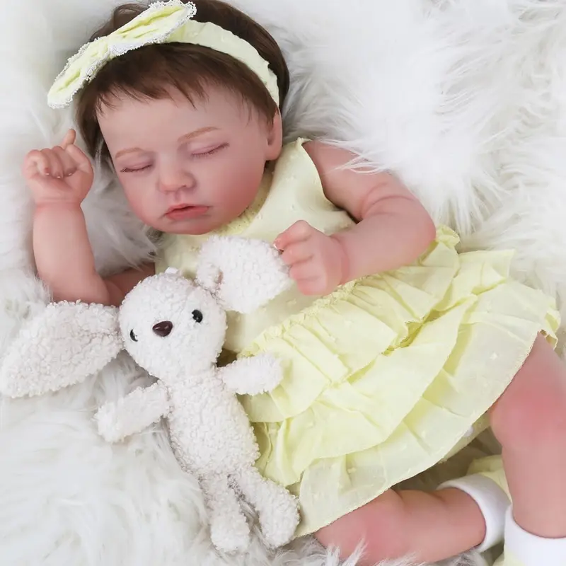 【WOOROY】 Realistic Baby Doll Clearance - Excellent Gift for Christmas Gift and New Year, 20" Sleeping Lifelike Newborn Reborn Doll Doris, Cloth Body, Gift Ideas for Kids Age 3+
