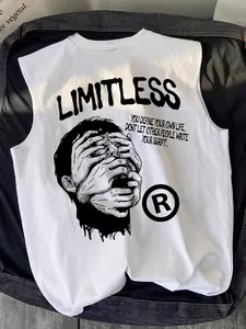 Limitless Graphic Print Fitted Tank Top - Motivational Casual Streetwear Muscle Sleeveless Tee