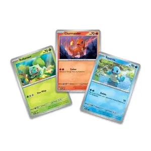 Pokemon Scarlet & Violet 151: Poster Collection Black Star Promo Starters Set Featuring Bulbasaur Charmander & Squirtle Cards