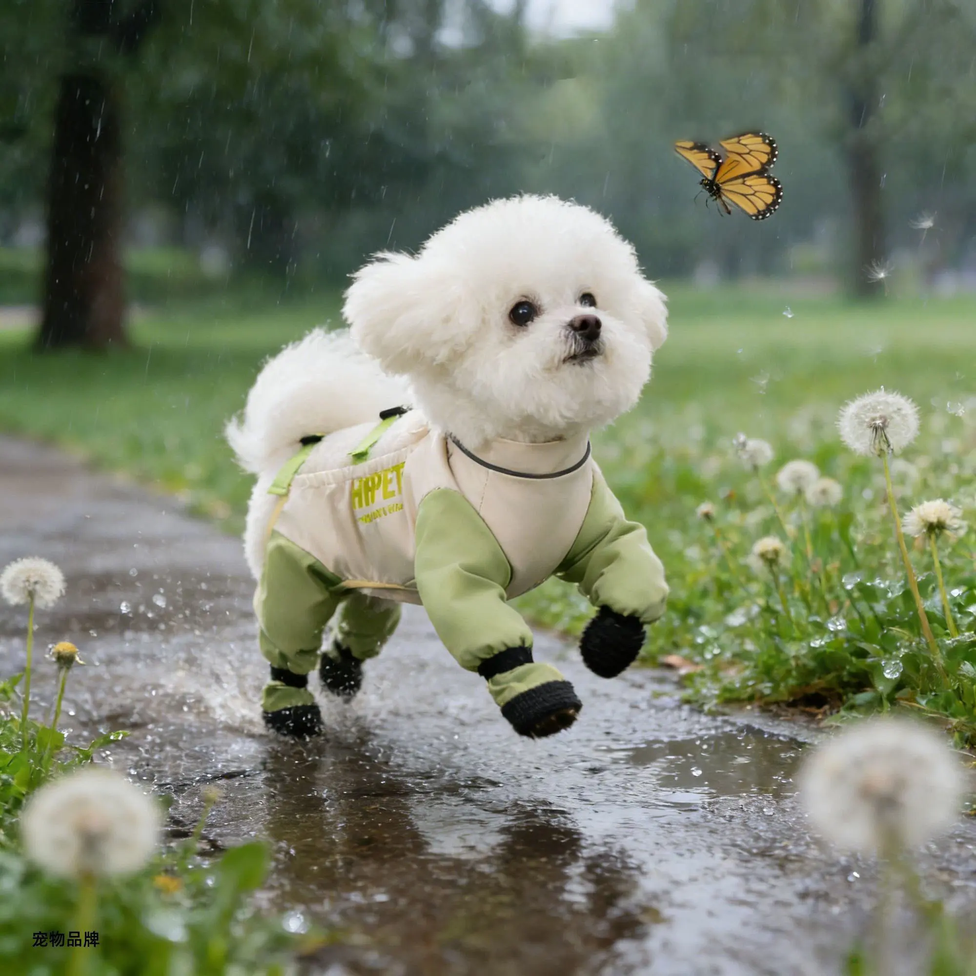 Waterproof Anti-Slip Dog Leggings with Reflective Stripe Adjustable Pet Paw protection boot for Outdoor Hiking and Strolling Dog Clothes Shoes for Poodle Puppy Costumes dog Outfits