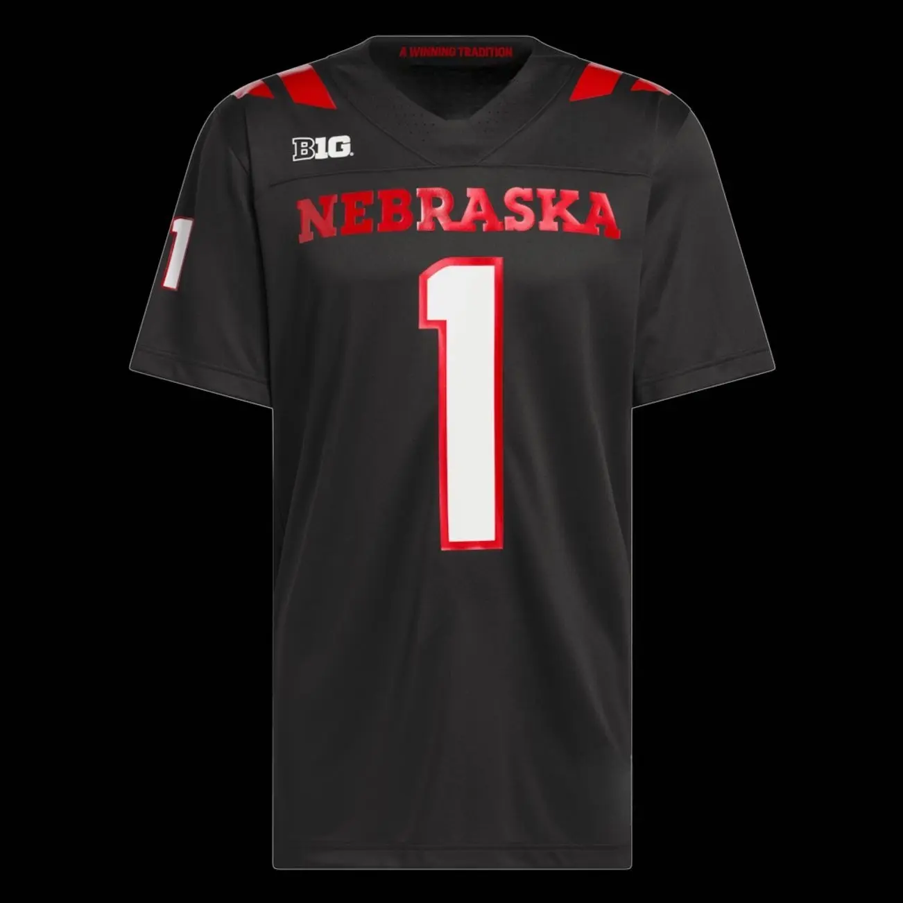 Unisex Football College #1 Nebraska Huskers Our Red Burns Brighter Premier Strategy Jersey - Black