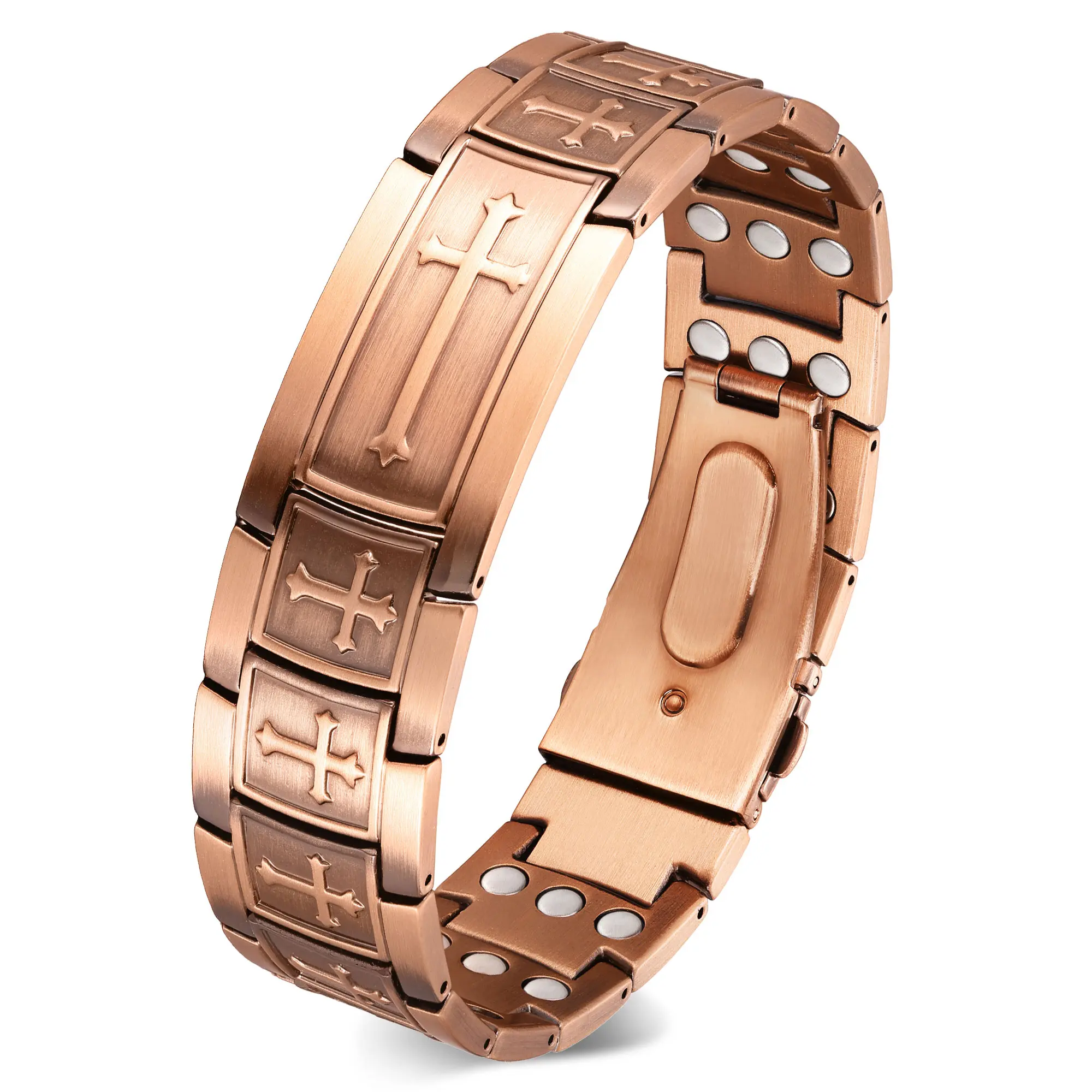 Feraco Copper Bracelet for Men 3X Strength,Magnetic  Bracelet Copper Jewelry with Powerful 3800 Gauss Magnets,Premium Fold-Over Clasp summerwins