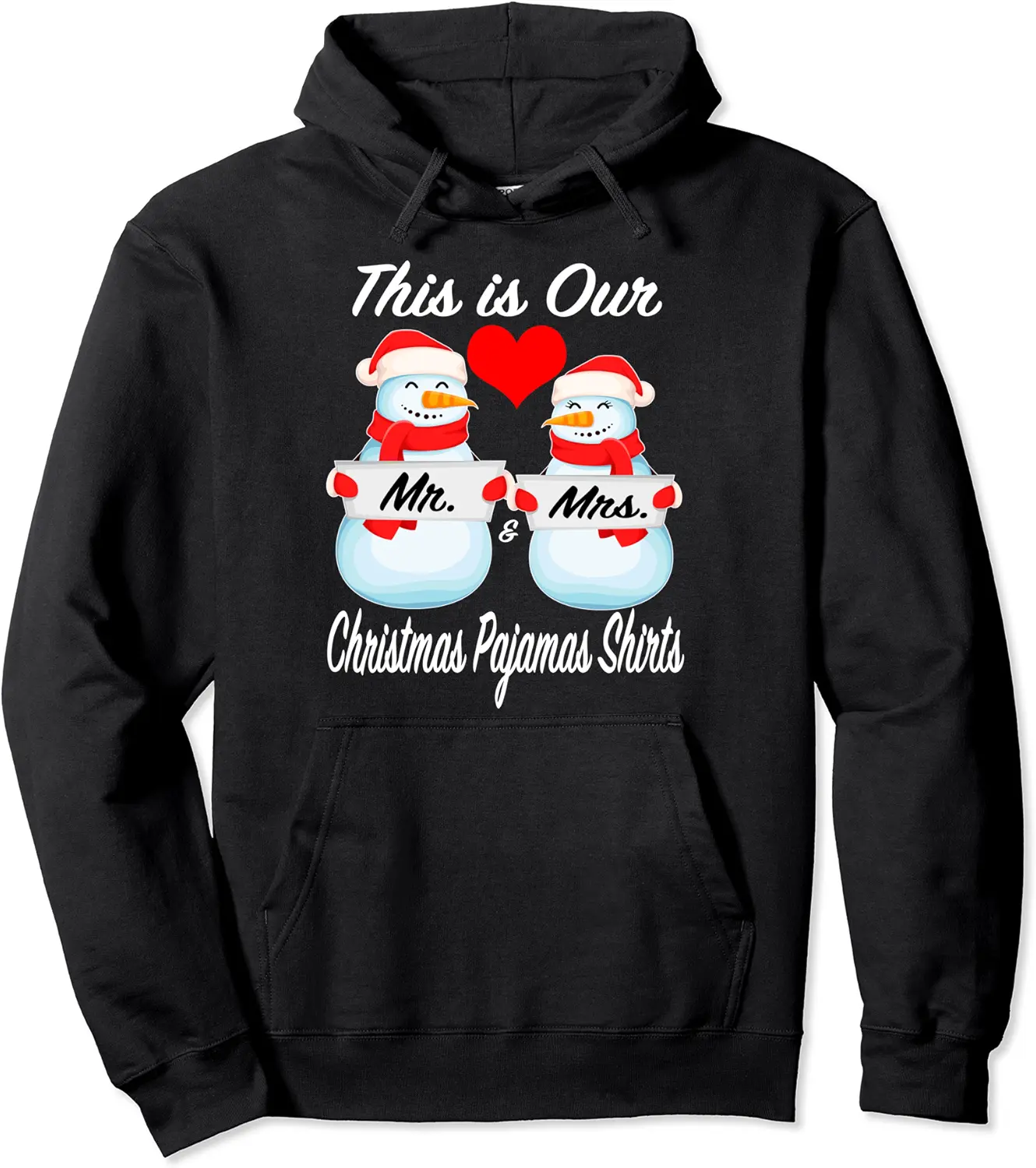 Mr and Mrs Christmas Snowman Pajamas for Couples Matching Pj Pullover Hoodie - Lydiagarcia Shop 66B0BVLFCH7F