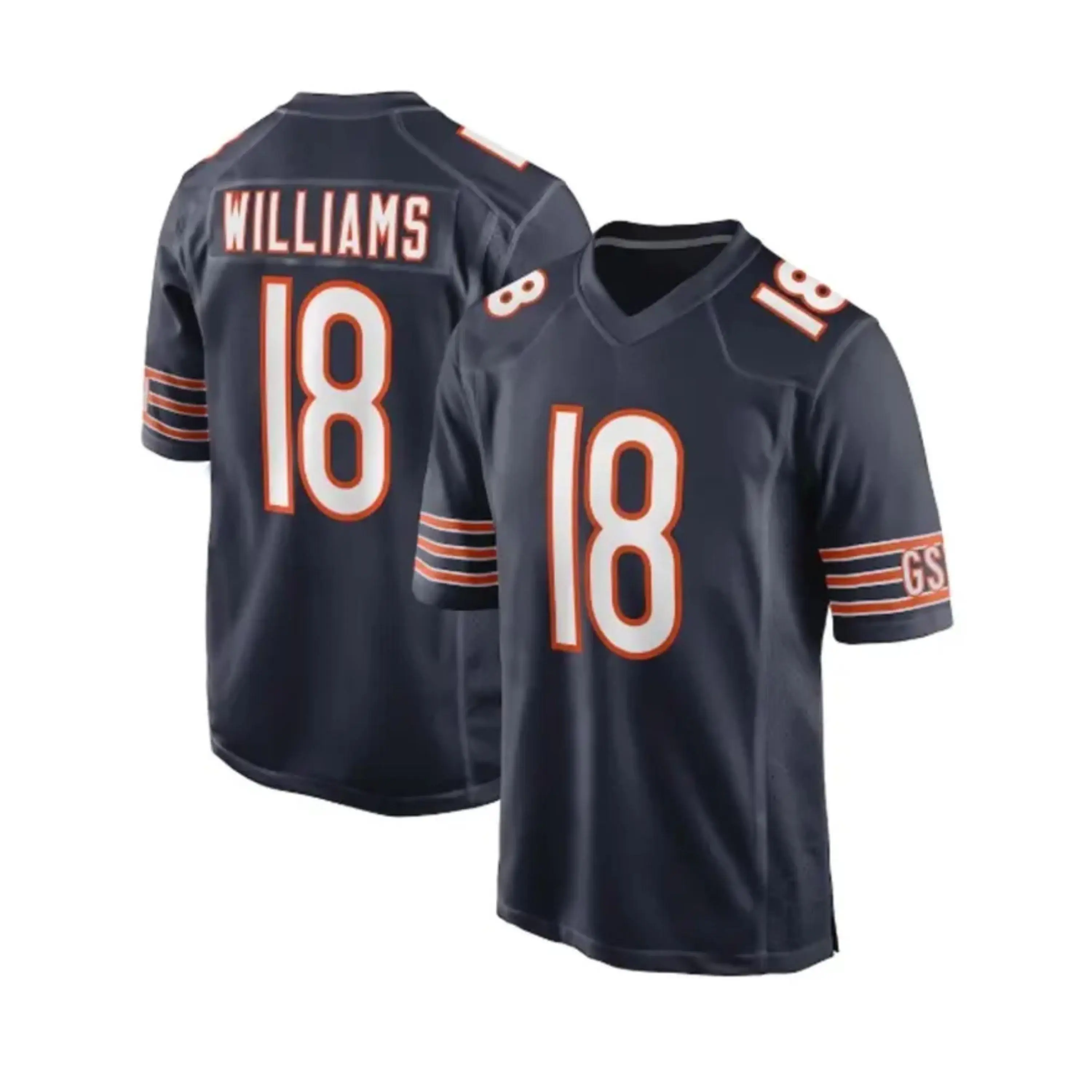 Caleb Williams 18 Chicago Football Jersey for Men and Women, Navy Orange Sports Fan Shirt, Game Day Football Uniform Top, Loose Fit Athletic Streetwear, Gift for Chicago Football Fans, Dad, Husband and Boyfriend, Trending Sports Fashion 2026