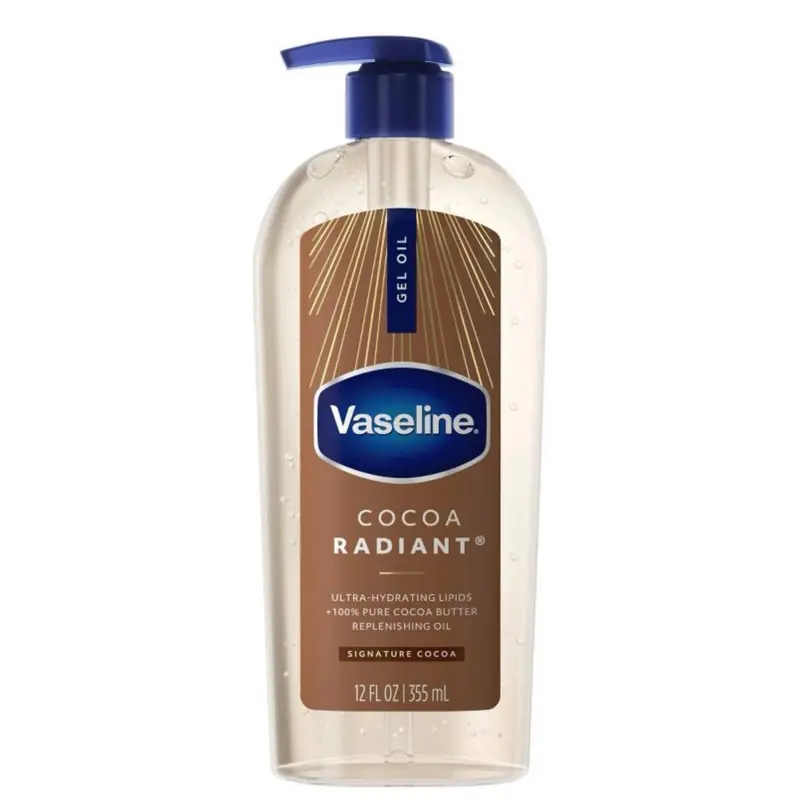 Vaseline Body gel oil cocoa Radiant Pump-12 Fl oz moisturizing whole body for dry skin scented.