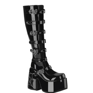 Women's Knee-High Boots with Spider Buckles, Stylish Women's Shoe, Trendy Footwear