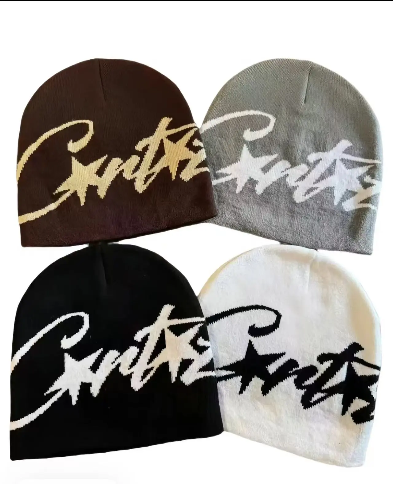 Unisex Star Letter Jacquard Knit Beanie Hat, Fashionable Y2K Style, Suitable for Daily Wear, Outdoor Sports, Street Parties Casual Hat