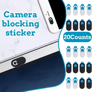 20 Counts Webcam Cover Slide, 10Black 10White Strong Adhesive, Firm Adhesion For Laptop PC iPad