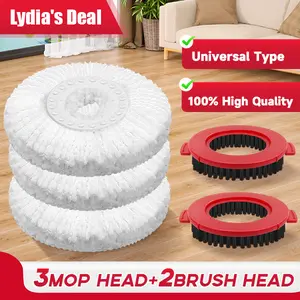 Spin Mop Replacement Head for Hurrica Mopnad Cassabel Universal 360 Spin Mop Systems cleaning supplies and tools Home Cleaning Bundle