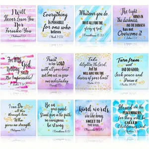 12pcs Inspirational Christian Magnets - Motivational Bible Verse & Scripture Quotes for Fridge, Locker | Rubber, No Power Needed
