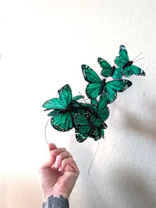 Adjustable Butterfly Fascinator Headband: Editorial Derby Crown, Surreal High Tea Specter Headpiece