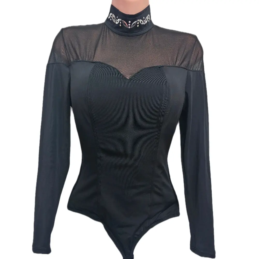 Women's Seamless Tummy Control Powernet Thong Shapewear Bodysuit - High Neck/Turtleneck, Elastic Compressed Belly-Hiding Minimizing Minimalist Basic for Everyday Casual Elegance, Belly-Hiding Shapewear Bodysuit, Powernet Shapewear Bodysuit