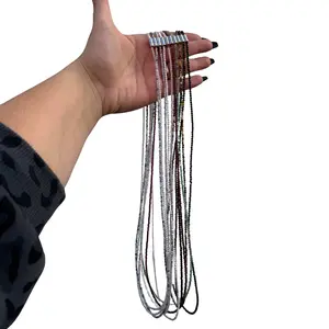 28" Long Faceted Gemstone Necklace - Dainty and Long Crystal Necklace - Magnetic Clasp Necklace