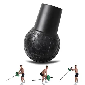 Rubber Barbell Landmine Attachment, adaptable to most floor surfaces, suitable for Press, Row, Spin, Split Squats exercises, portable landmine attachment with 360-degree rotating angle.