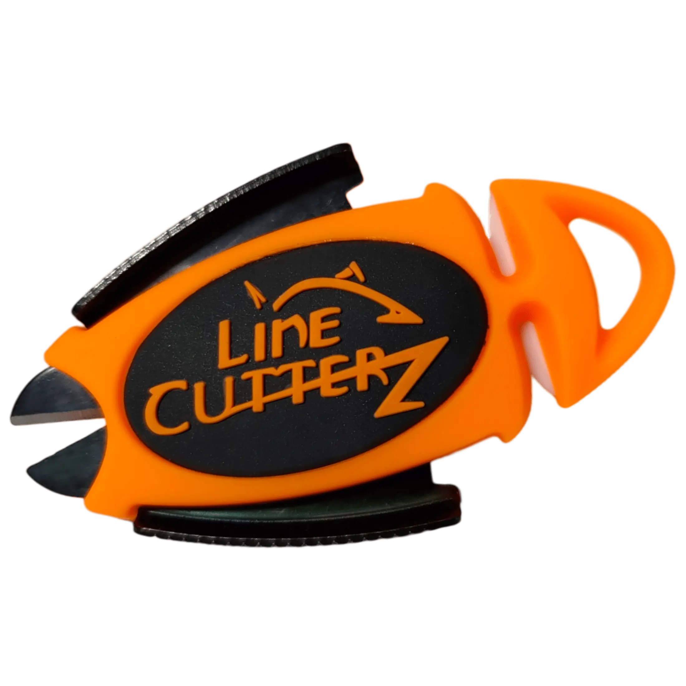 LINE CUTTERZ Patented Dual Hybrid Micro Scissors – Blaze Orange | Braid, Mono, Fluorocarbon Fishing Line Cutting Tool | Compact Fishing Line Scissors Attaches To Hat Bill, Retractor, Lanyard | No Rust Heavy Duty Ceramic Blade & Stainless Steel Scissors