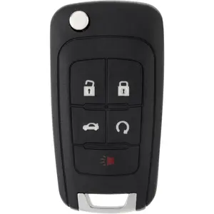 1PC Flip Key Fob Remote Replacement Fits for Chevy Cruze Camaro Equinox Impala Malibu Sonic/GMC Terrain/Buick Lacrosse Regal Verano Encore Allure, OHT01060512 315MHz 5 Buttons 13504199