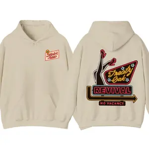 Treaty Oak Revival 'No Vacancy' Graphic Hoodie – Vintage Southern Country Rock Pullover, Casual Streetwear for Concerts and Summer Nights
