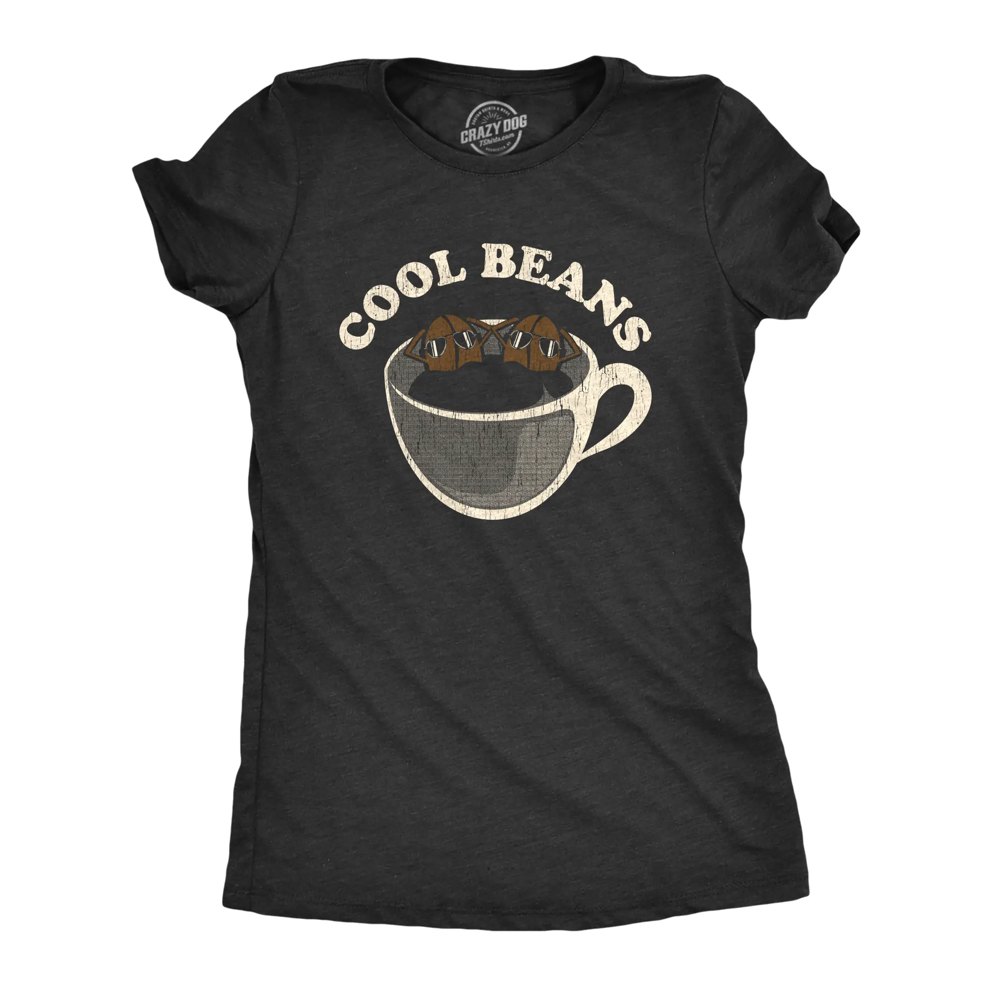 Womens Cool Beans T Shirt Funny Coffee Lover Cafe Barista Graphic Tee Funny Womens T Shirts Cute Vintage Fashion Casual Ladies T-Shirt Gift Funny Coffee Top Women's Novelty Tees Black