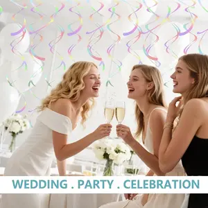 12pcs Colorful Rotating Ceiling Decorations, Dual Spiral Party Hanging Ornaments, Reusable Rainbow Party Decor with Hooks, Perfect for Birthdays, Christmas, Weddings