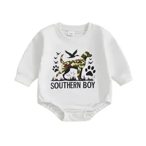 Duck Hunting Southern Boy Infant Baby Camo Dog Mallard Duck Sweatshirt Bubble Romper Bodysuit Country Farm Clothes