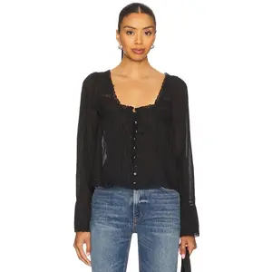 Free People Longsleeve Evermore Top in Black