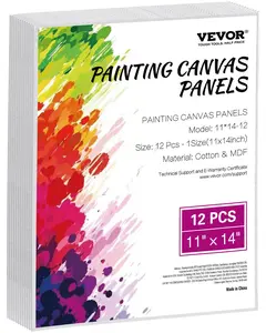 【Summervibes】VEVOR Canvas Boards for Painting, 11 x 14 Inch White Canvases for Painting, 12 Pack Painting Canvas Panels for Sketching, Acrylic and Oil Painting, Watercolor, Paint Canvas for Kids and Professionals