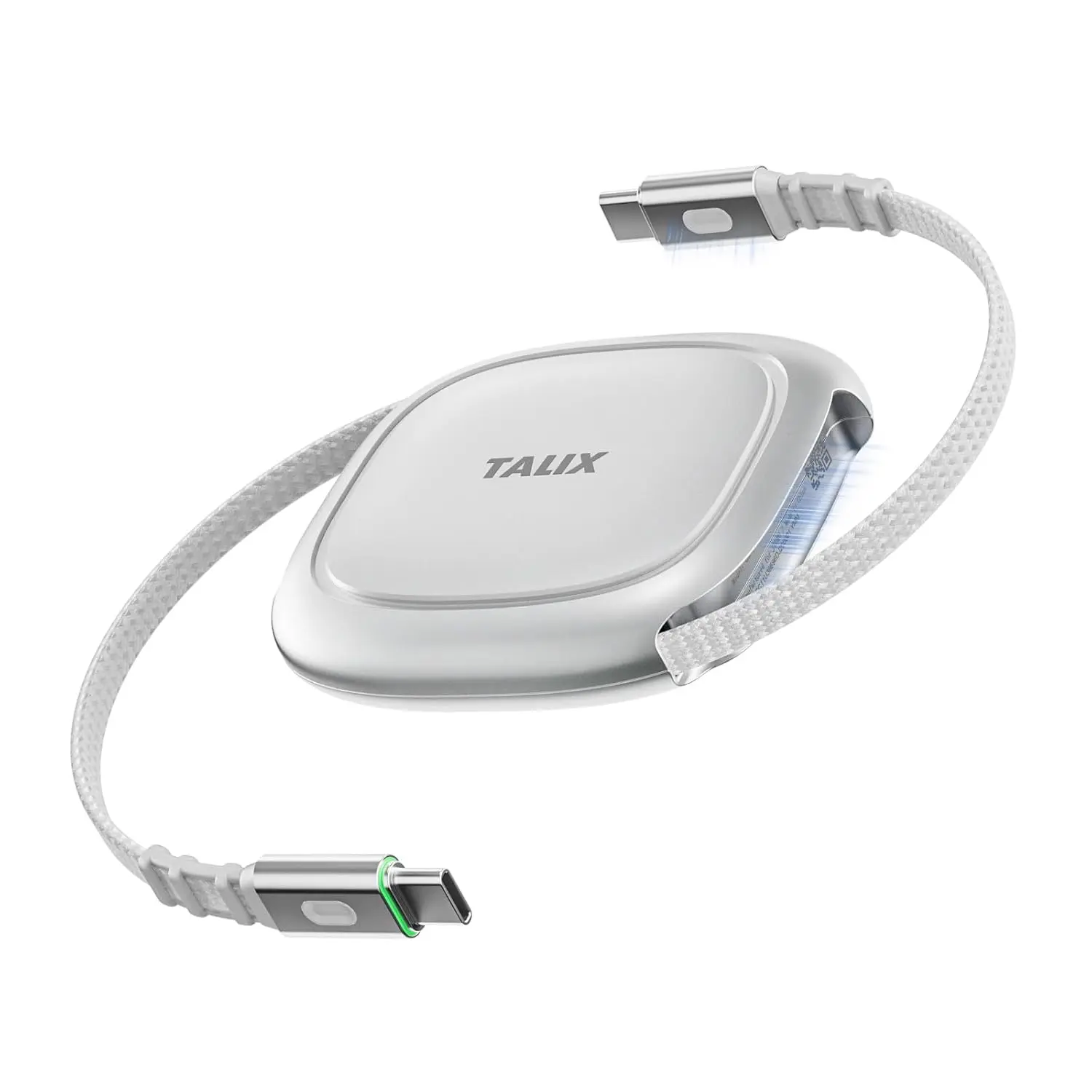 TALIX 240W Retractable USB C Cable, PD 3.2 Fast Charging USB C to USB C Cable with Mag Snap Storage, E-Marker Chip, Anti-Tangle Retractable Cord for Travel, iPhone 17, MacBook, Samsung S25, 3.94FT