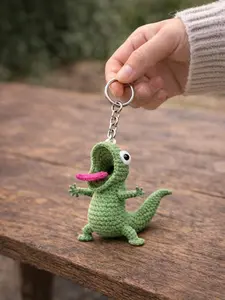 Lizard Meme Keychain, Crochet Lizard Keychain, Amigurumi Lizard Keyring, Cute Handmade Gift, Mini Crochet Plush, Mothers day Keychain