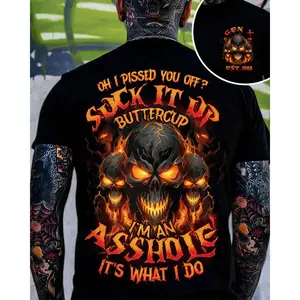 Crazymoda Oh I Pissed You Off Suck It Up Gen X,Boomer T-shirt Cotton Comfortable Breathable Hypoallergenic Edgy Skull Design GiftedinLove |     edgy skull tee, funny graphic shirt,