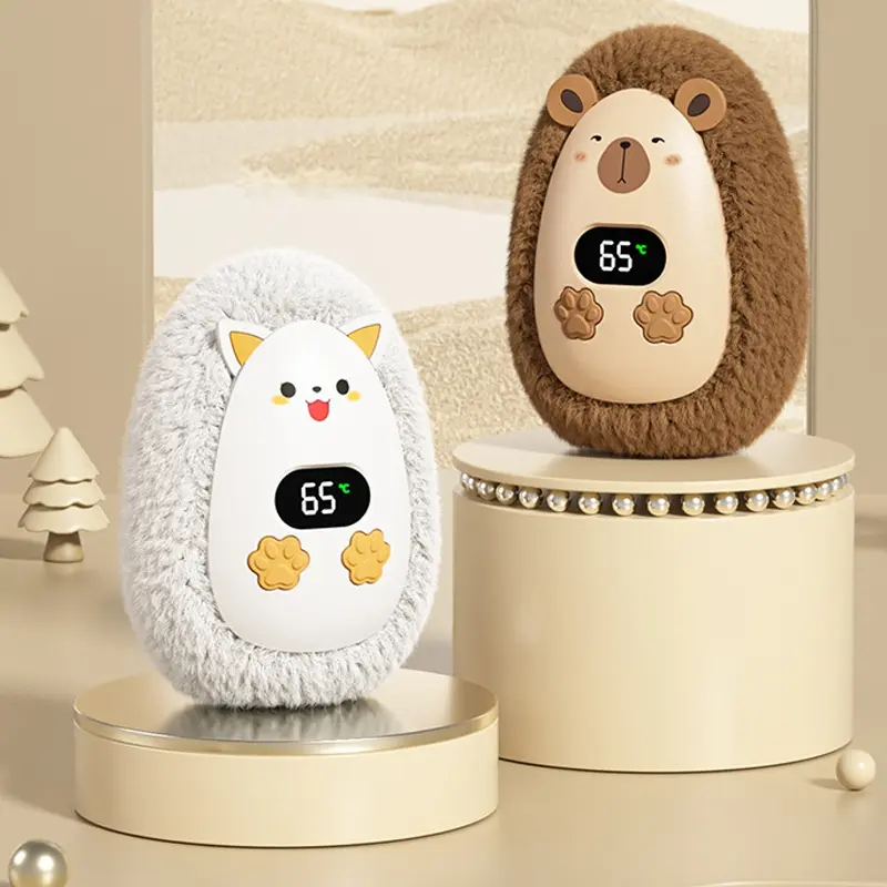 Hand Warmer Rechargeable Display Mini Pocket Hand Warmer Digital Display Three-speed Heating Plush Hand Warmer, USB 2 in 1 Hand Warmer, Outdoor/Indoor/Warm Gift, Suitable for Men, Women and Children