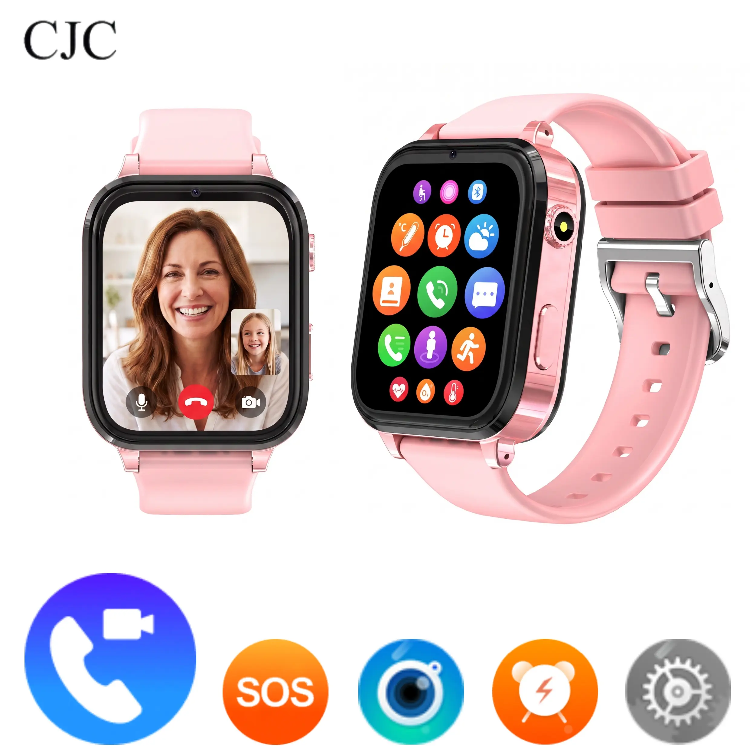 CJC T27 Kids Smart Watch, Kids Phone Watch with Two-Way Calling, Video Chat, WIFI Location Tracking, Parental Control, 1.69" HD Screen, 8W Camera, Boys Girls Smart Watch with Games, Alarm, Flashlight for Kids Gifts