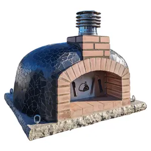 Traditional Wood Fired Brick Pizza Oven - Mediterranean Pro Mosaic