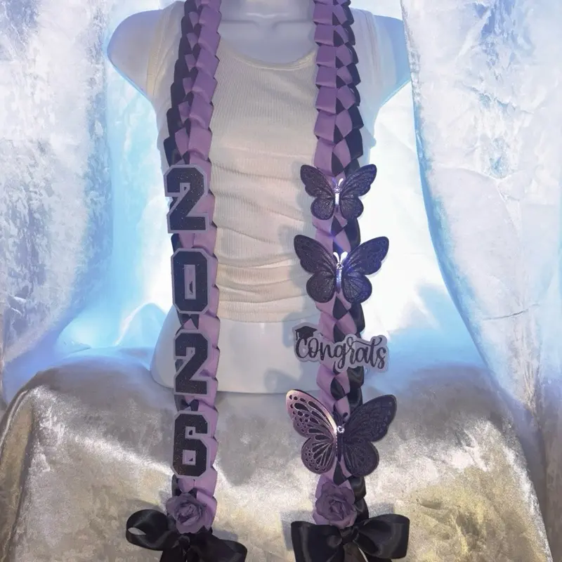 Graduation Lei Butterfly & Floral Theme Graduation Lei Butterfly & Floral Theme