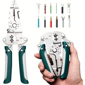 Foldable 18-in-1 Wire Stripping Pliers Crimping Tool - Multifunctional Electrician Pliers, Professional-Grade Electrician Tools | Compact Folding Design for Secure Connections and DIY Projects