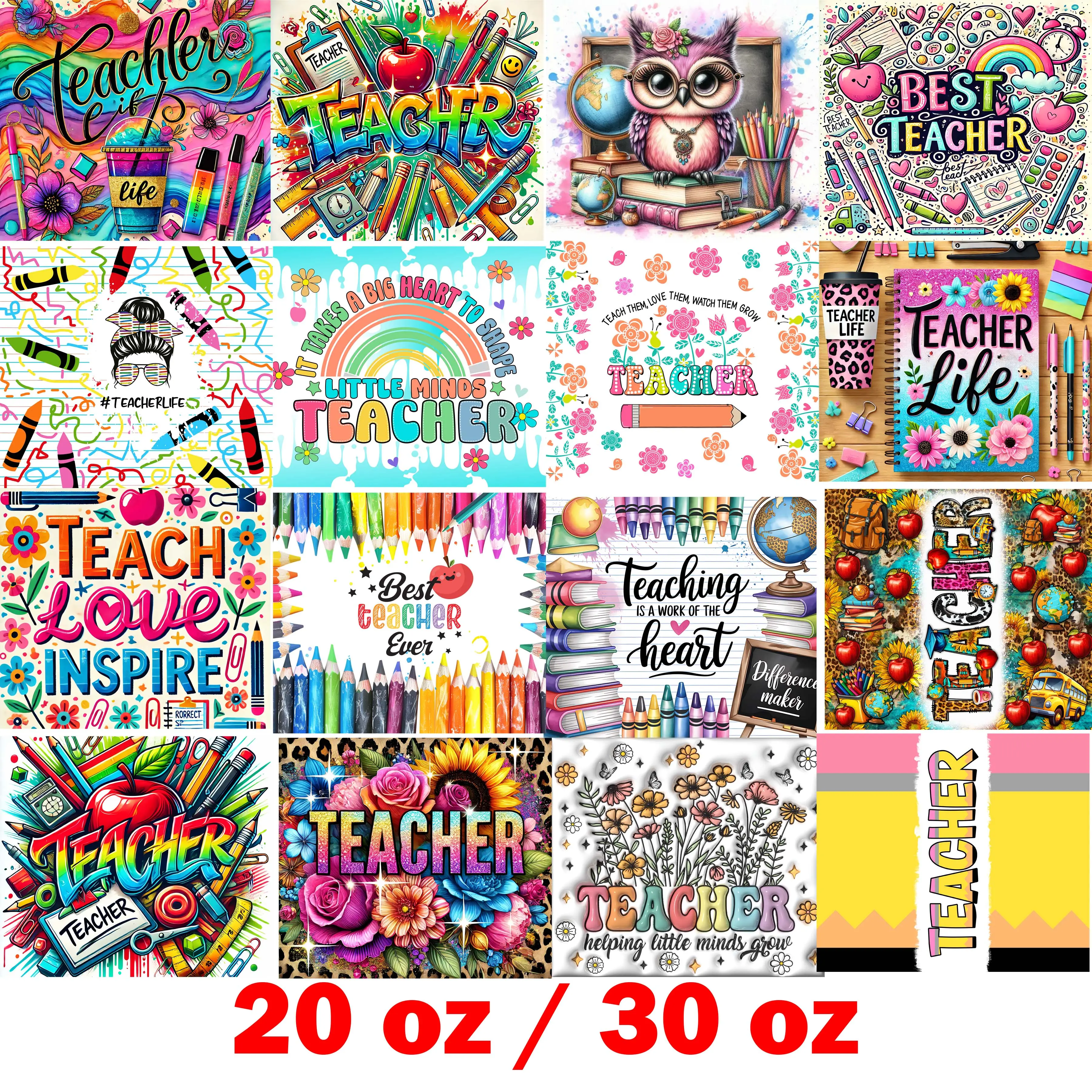 Teacher Sublimation Tumbler Wraps  Educator School