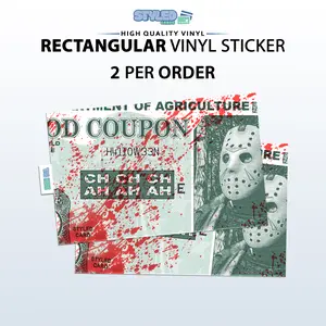 Halloween food coupon rectangle vinyl sticker Halloween food coupon rectangle vinyl sticker
