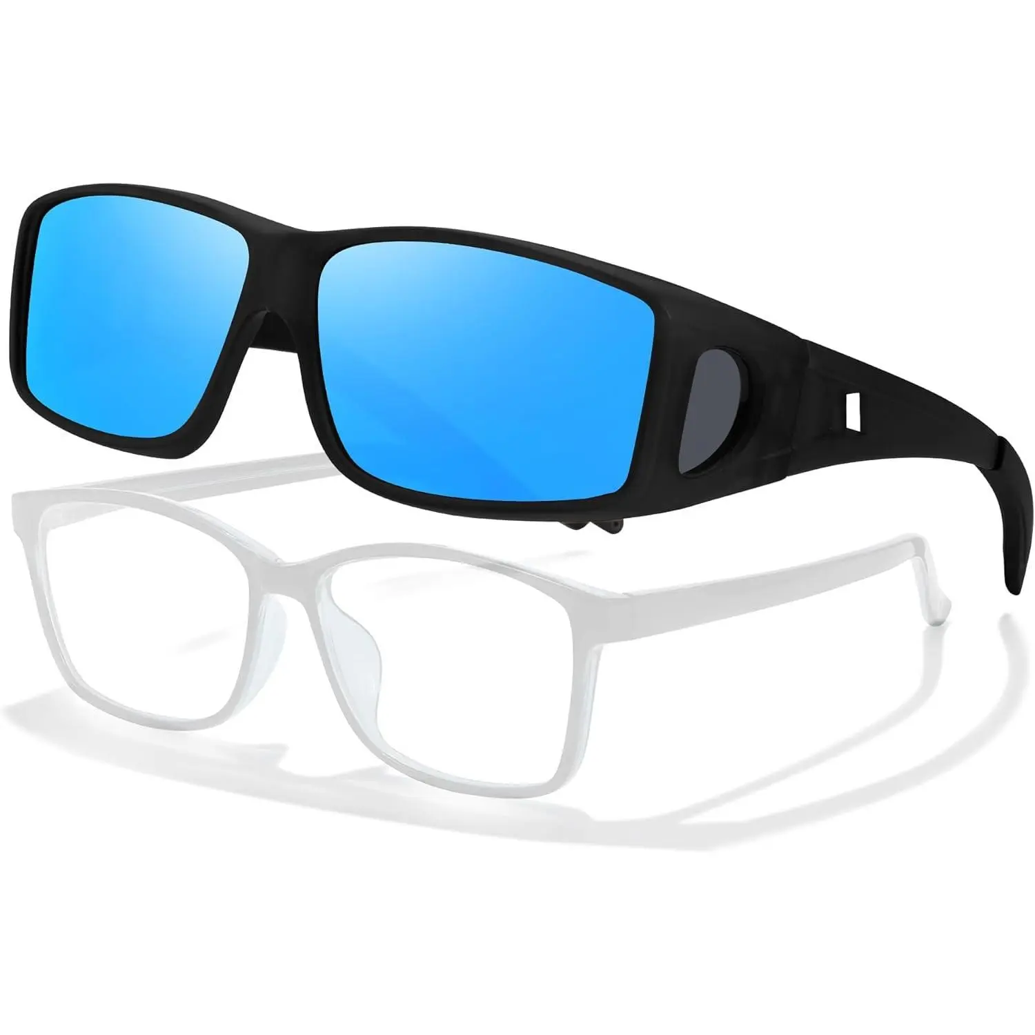 A07 Black Frame Blue Polarized Mirror Lens 