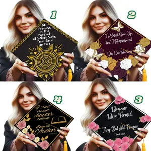 Inspirational Graduation Cap Wooden Topper 2026 – Christian Nurse Teacher Senior Grad Cap Decor Floral Custom Graduation Hat Decoration