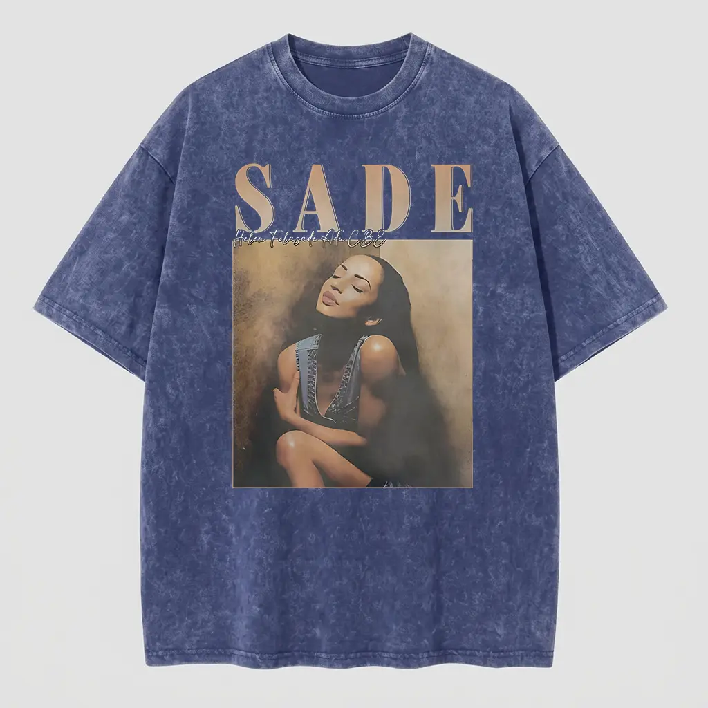 1PCS Summer Tops, Y2K Swag Tee, Vintage Sade Graphic T-Shirt - Bohemian Retro Music Band Tee With Black & Golden Print, Spring/Summer/Fall Men Clothes, Regular Fit Shirt, Christmas & Halloween & Pride & Father's Day & Easter & Mother's Day