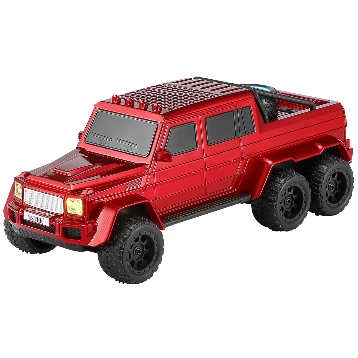 WSTER WS-G63 big truck model speaker, supports USB, TF card, AUX and FM radio, TWS pairing, suitable for indoor and outdoor, party, birthday gift, stereo. Bluetooth speaker, spare tire will light up,TikTokShopBacktoSchool.
