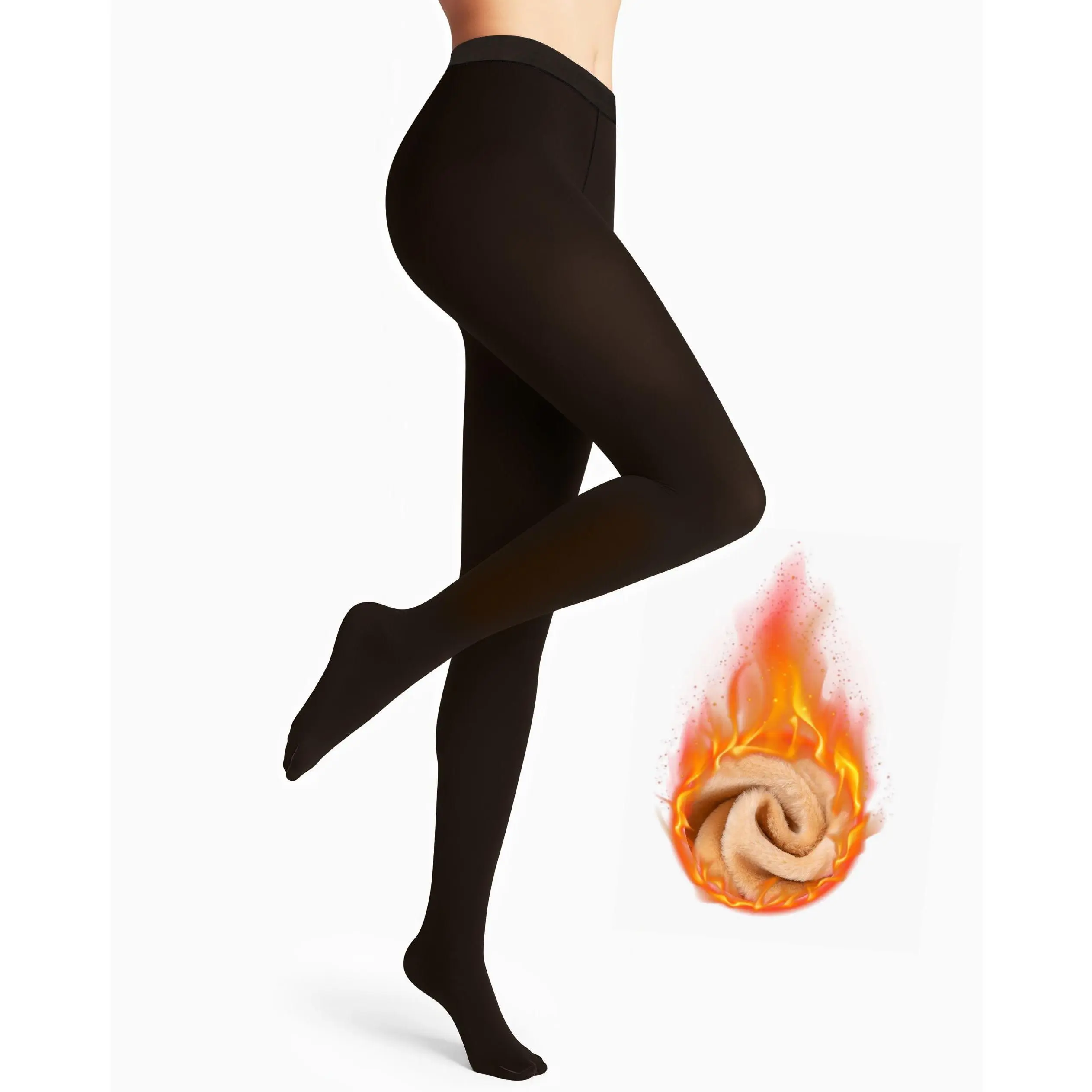 THE ORIGINAL! 5 SHADES • SIZE S - 3XL • MAGIC FLEECE LINED LEGGINGS • CLOSED FOOT - Fleece Tights Available in Plus Size and Light to Brown Fur