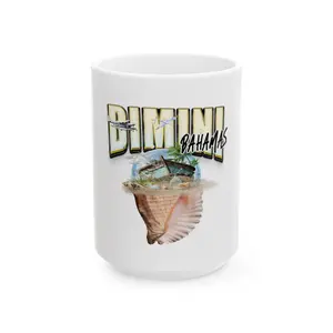 Bimini Conch Shell Ceramic Mug, (11oz, 15oz)