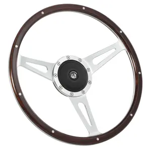 15'' Classic Laminated Wood Steering Wheel Ford Mustang Shelby AC Cobra Vintage